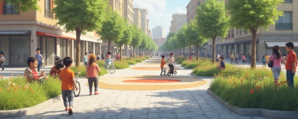 Mobilier urbain ludique vu par les enfants