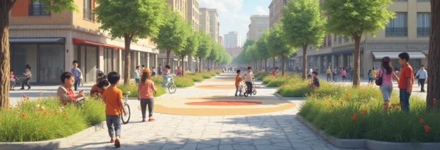 Mobilier urbain ludique vu par les enfants