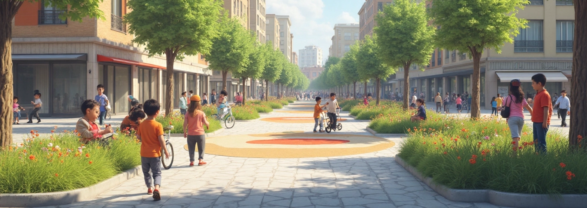 Mobilier urbain ludique vu par les enfants